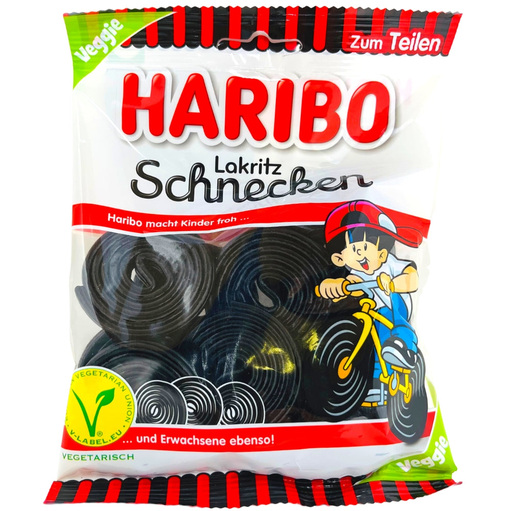 Haribo Black Licorice Snails - 175g - Haribo - Haribo Licorice - Black Licorice - Haribo Black Licorice 