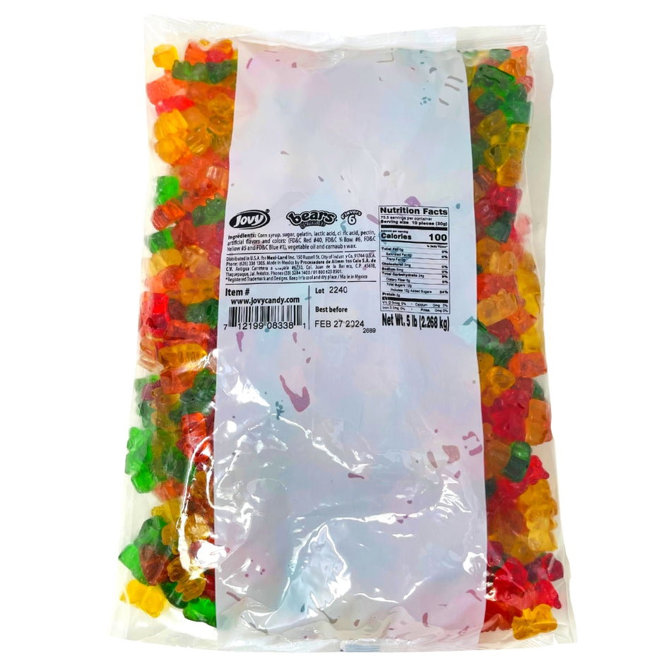 Jovy Gummy Bears 6 Flavours - 5lbs