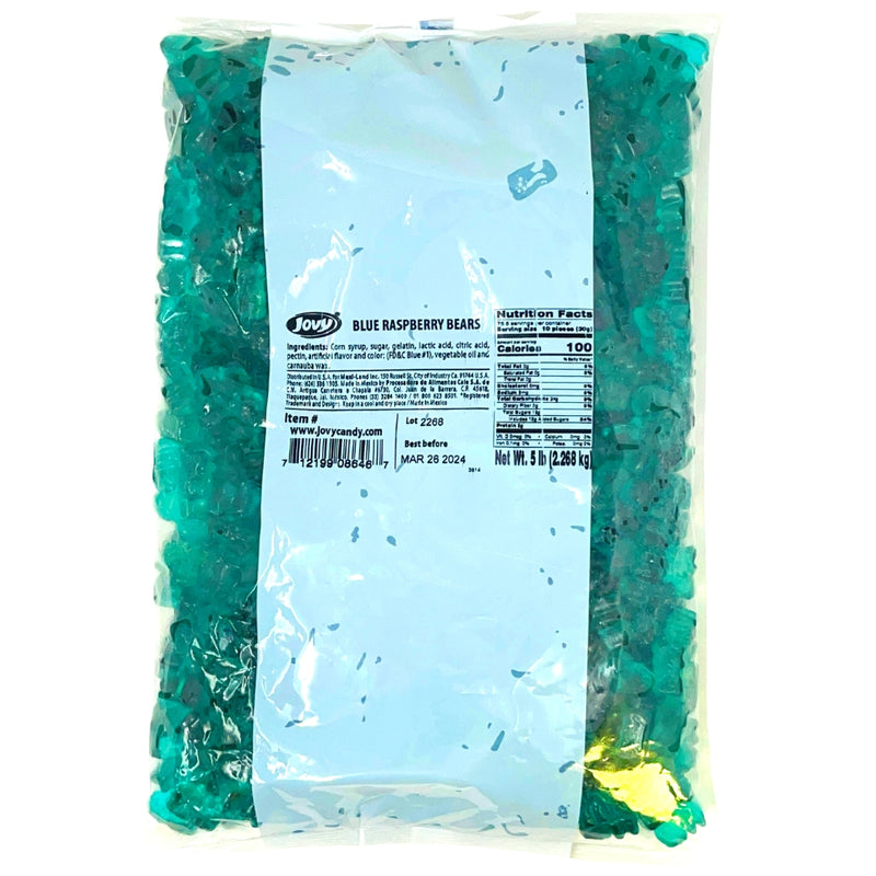 Jovy Gummy Bears Blue Raspberry - 5lbs - Bulk Candy
