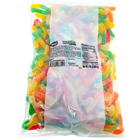 Jovy  Sour Gummy  Worms - 5lbs - Gummy Worms - Bulk Candy