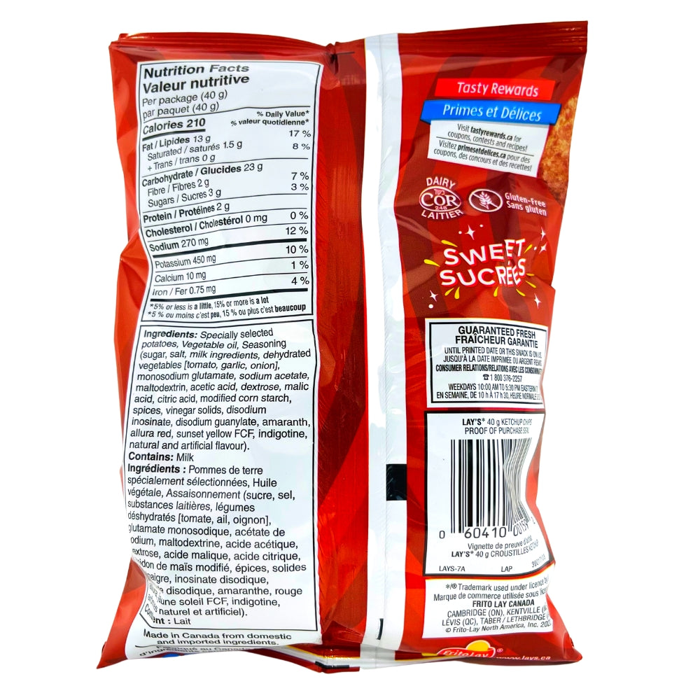 Lays Ketchup Chips - 40g - Nutrition Info