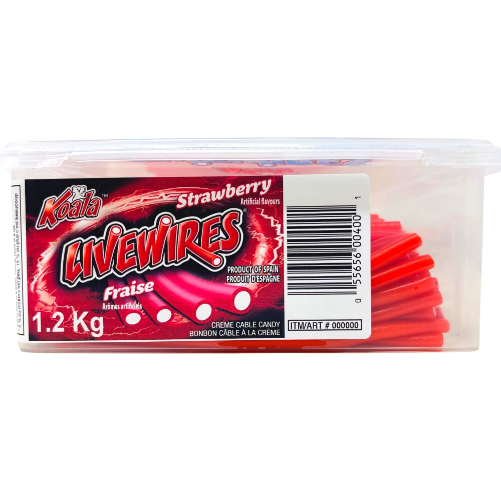 Livewires Strawberry - 1.2kg - Bulk Candy - Candy Buffet - Livewires Strawberry - Livewires - Livewires Candy - Strawberry Candy