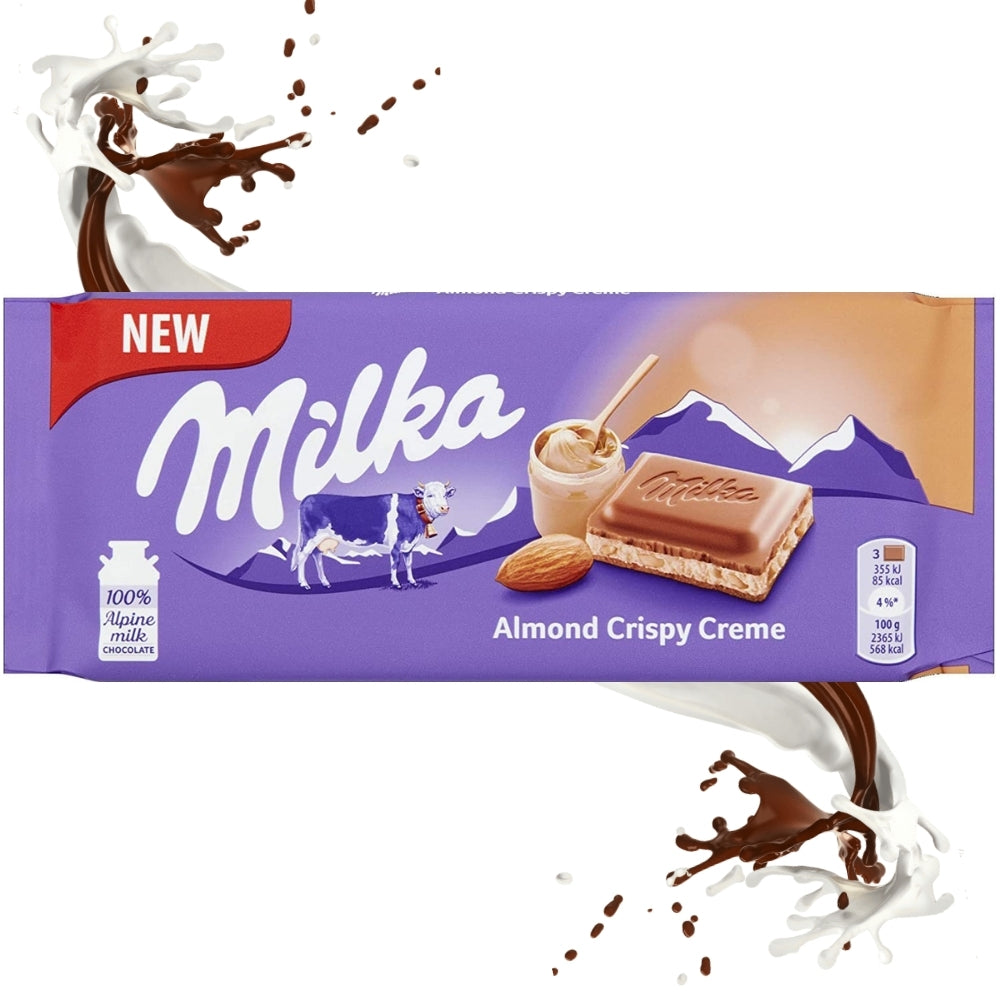 Milka Almond Crispy Creme Milk Chocolate Bar - 100g