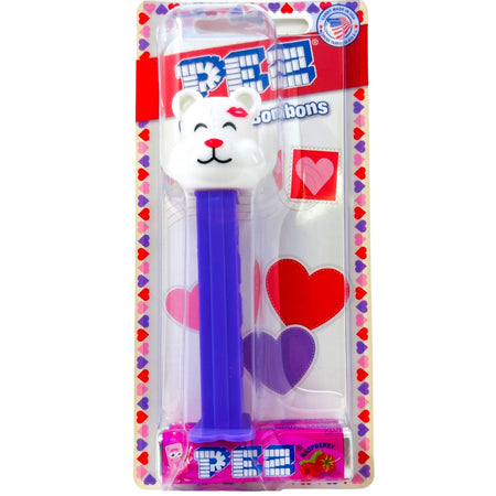 PEZ Valentine White Teddy Bear - 16g - PEZ Valentine White Teddy Bear - Valentine's Day Candy Dispenser - Adorable Teddy Bear Design - Heart-Shaped Nose Dispenser - Sweet Valentine's Day Surprise - Iconic PEZ Candy - Beary Special Gift - Valentine's Day Treats - Sweet Moments of Joy - Huggable Candy Dispenser