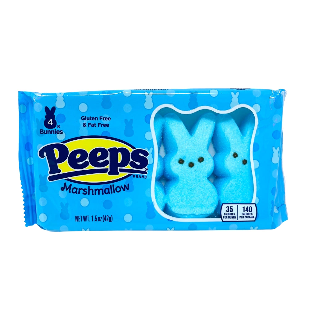 Peeps Bunnies Blue 4ct - 1.5oz - Peeps Candy - Easter - Easter Bunny - Blue Candy - Marshmallow Candy - Peeps