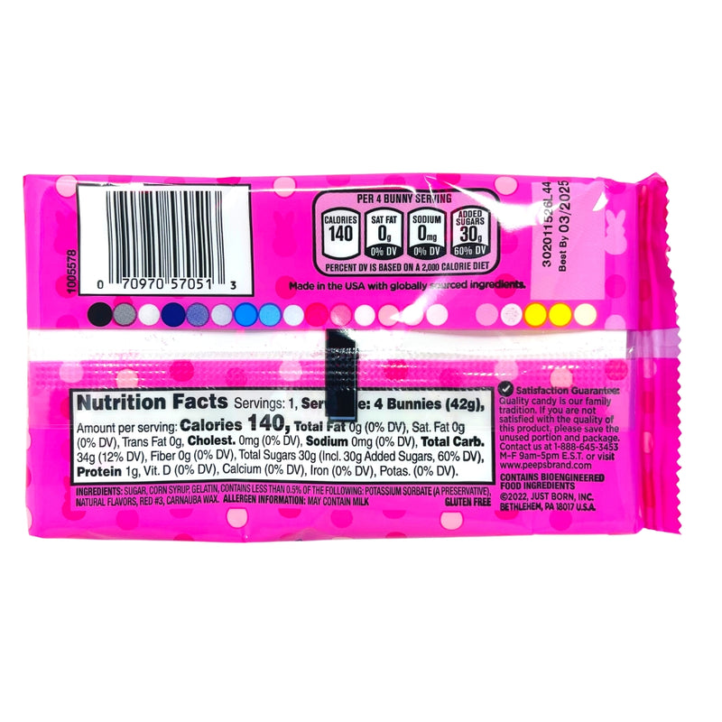 Peeps Bunnies Pink 4ct - 1.5oz - Peeps Candy - Easter - Easter Bunny - Peeps - Peeps Marshmallows - Pink Candy