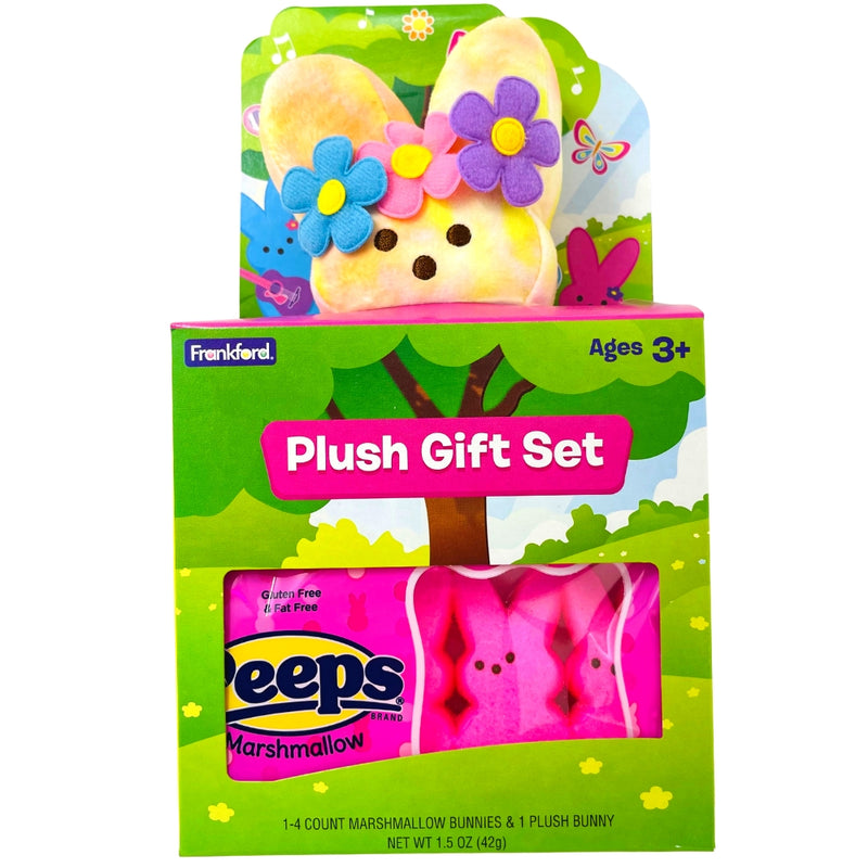 Peeps Marshmallow Pink Bunnies Flower Power Plush Gift Box - 1.5oz
