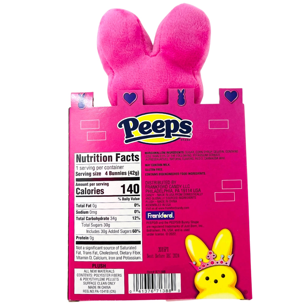 Peeps  Marshmallow Pink Bunnies Princess Plush Castle Gift Box - 1.5oz - Nutrition Info