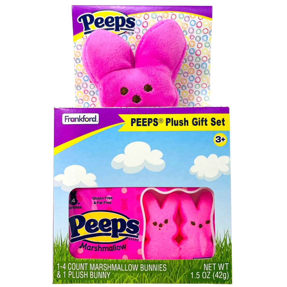 Peeps Marshmallow Pink Bunnies And Plush Gift Set- 1.5oz