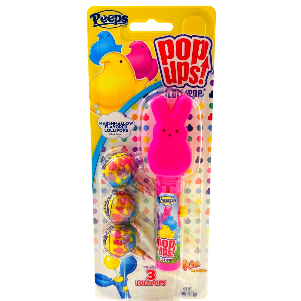 Marshmallow Peeps Pop Up Blister Card -  Lollipops - Easter Candy