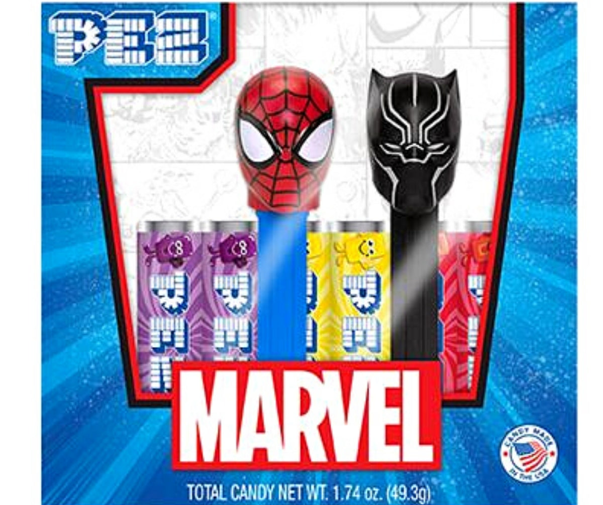 PEZ Candy Dispenser  Marvel Series | Spiderman and Black Panther Gift Set