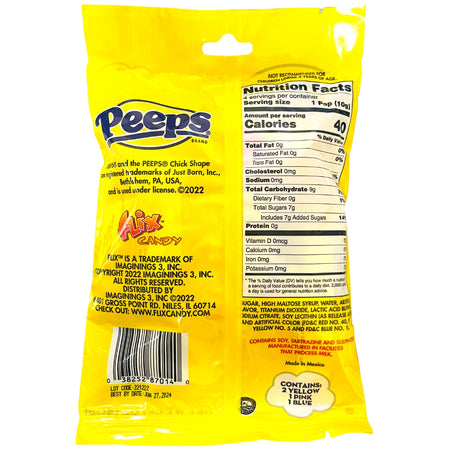 Peeps 4pk Lollipop Rings Ingredients - 1.41oz - Easter Candy
