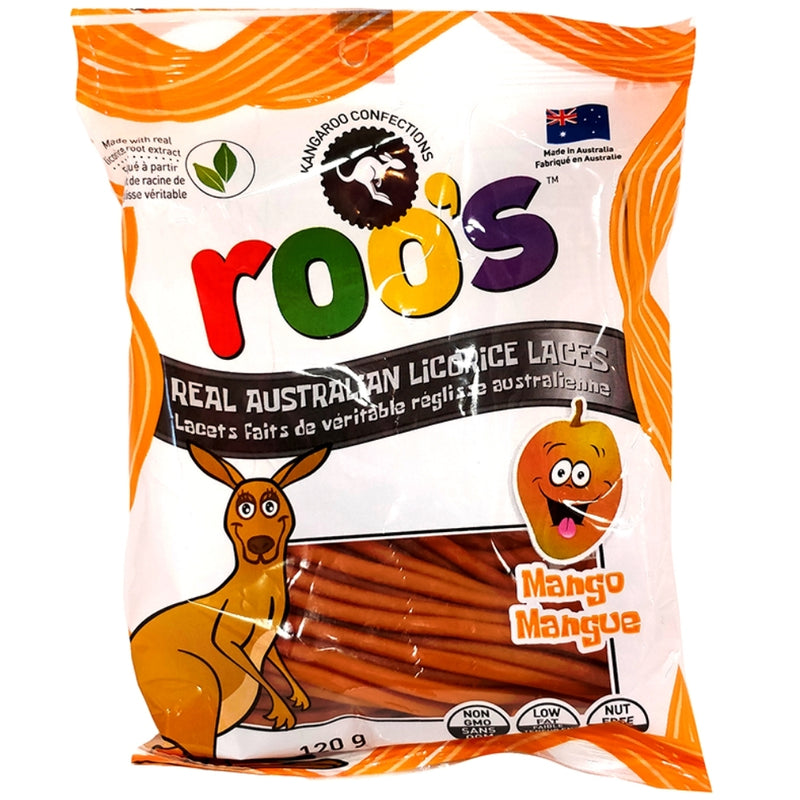 Roo's Australian Licorice Laces - Mango 120g