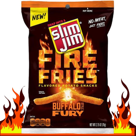 Slim Jim Fire french Fries Buffalo Fury -  78 g - spicy snacks canada chips 