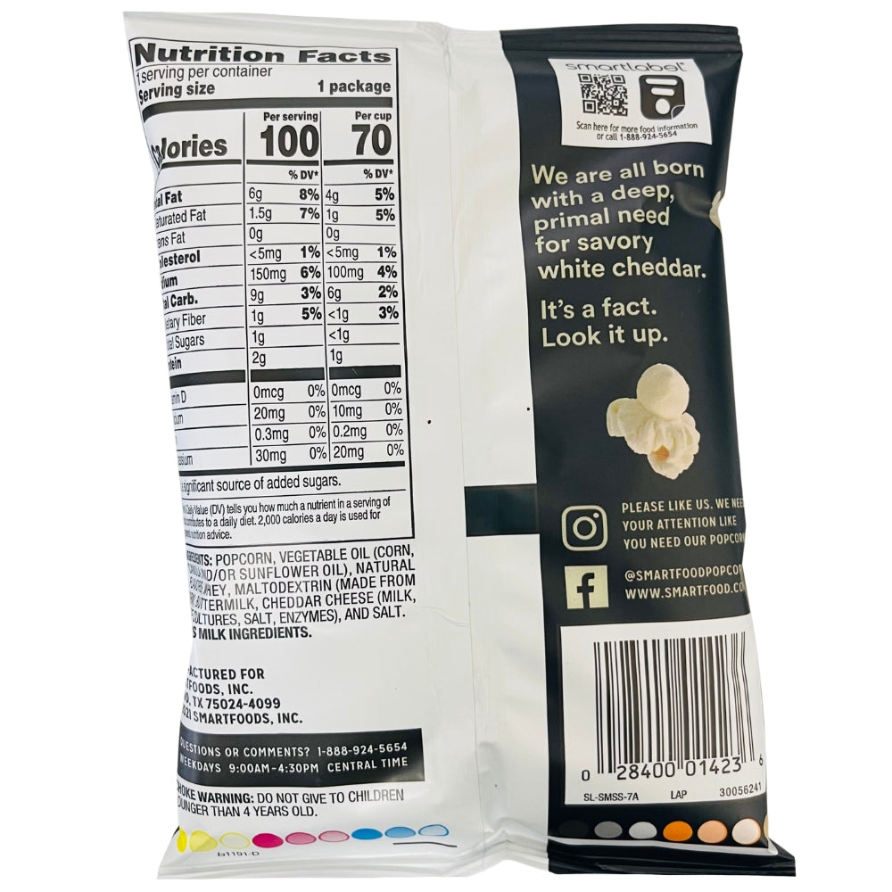 Smartfood White Cheddar Popcorn Back - 17.7g