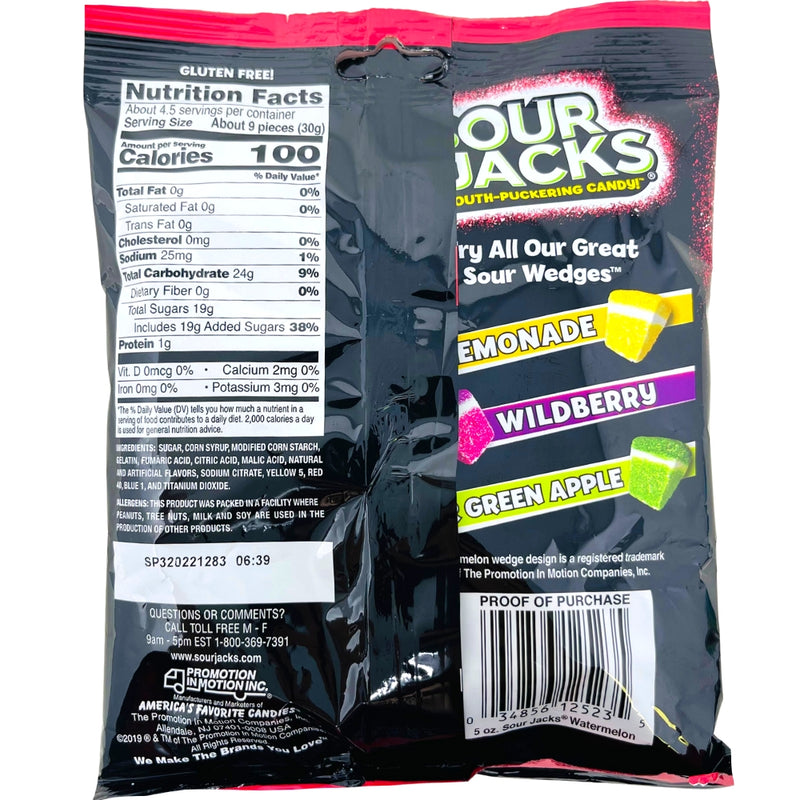 Sour Jacks Watermelon - 5oz - Back