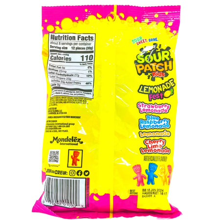 Sour Patch Kids Lemonade Fest Candy - 8oz -Ingredients - Nutritional Info