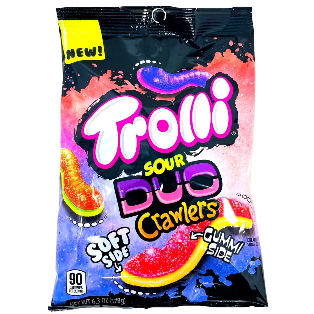 Trolli Duo Crawlers - 6.3oz - Trolli Duo Crawlers - Double the Flavour - Flavour Explosion - Gummy Wonderland - Chewy Sensation - Juicy and Zesty - Vibrant Colours - Candy Masterpiece - Gummy Engineering - Sweet Escape