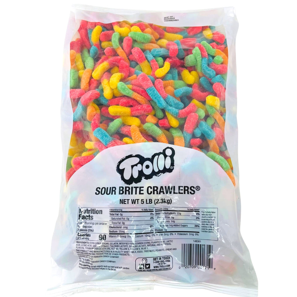 Trolli Sour Brite Crawlers - Twisted gummy candy - Sweet and sour gummies - Fruity flavour adventure - Dual-flavoured gummy worms - Irresistible chewy candies - Candy sensation - Gummy thrill-seekers - Fun candy experience - Vibrant gummy treats - Trolli - Trolli Candy - Sour Candy - Trolli Sour Candy