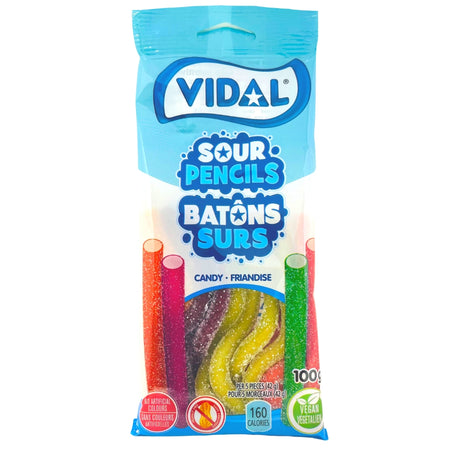 Vidal Sour Pencils - 100g - Sour Candy