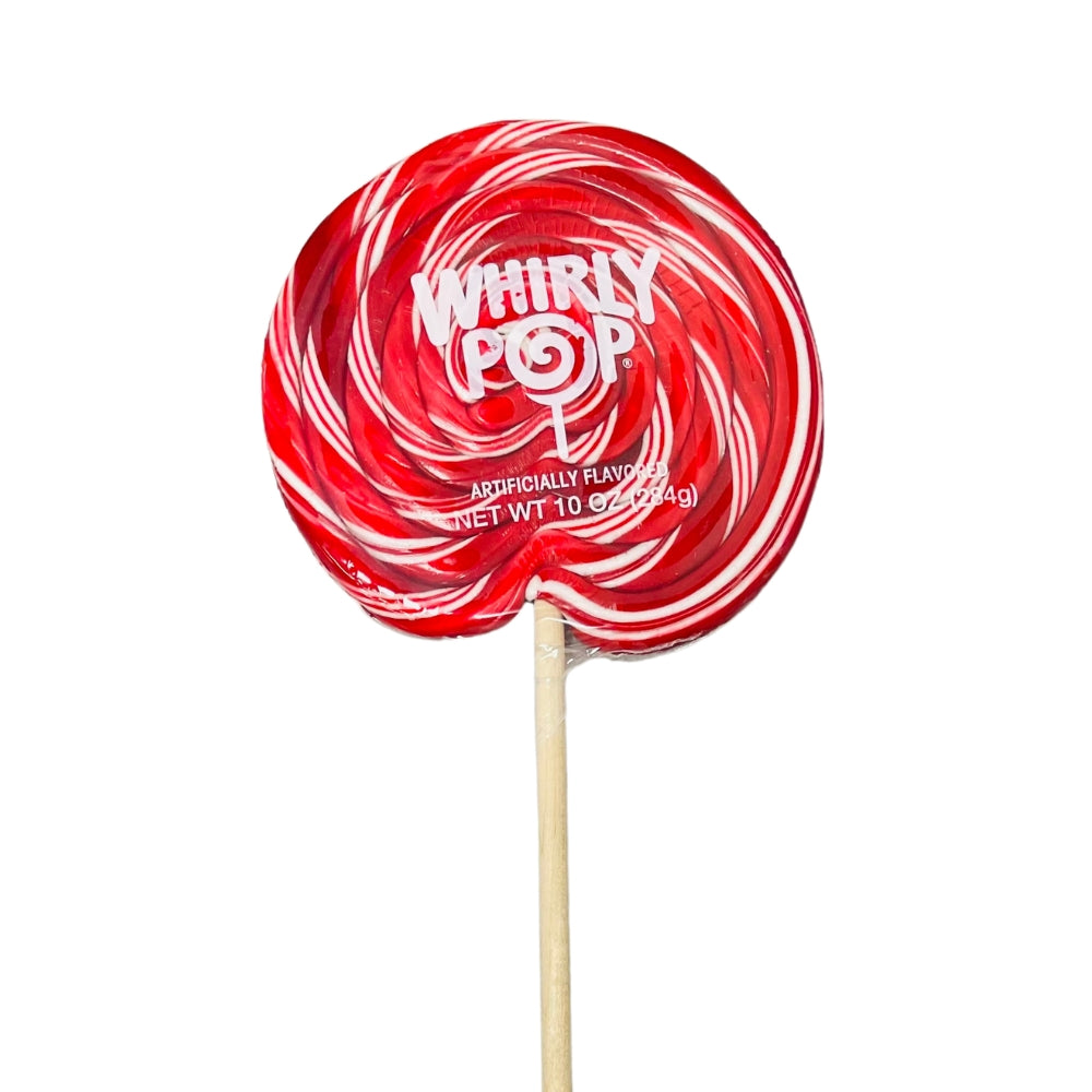 Adam & Brooks Whirly Pop Red & White - 10oz - Lollipop - Classic Lollipop - Whirly Pop - Red Lollipop - Nostalgic Candy - Red and White Lollipop