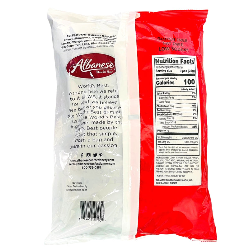 Albanese Gummi Bears Assorted 12 Flavors - Nutrition Facts