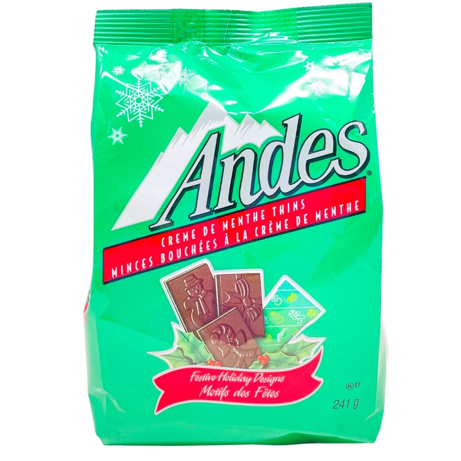 Christmas Andes Creme De Menthe Thins Festive Holiday Designs - 241g