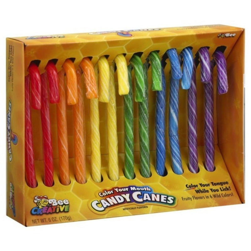 Bee Creative Color Your Mouth Candy Canes - 12 Count