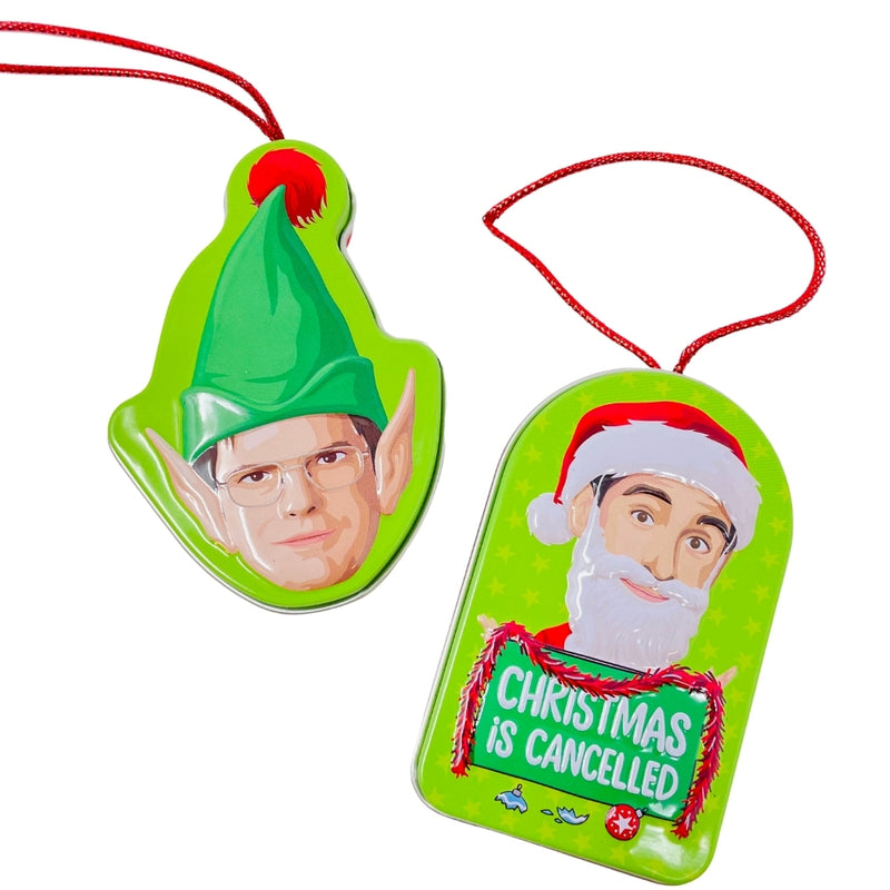 The Office Christmas is Cancelled Tin .8oz - The Office is Cancelled Tin - Holiday Gift for The Office Fans - Christmas Tin with The Office Goodies - Dunder Mifflin Inspired Christmas - Festive Office Desk Accessories - Christmas Candy - Christmas Treats