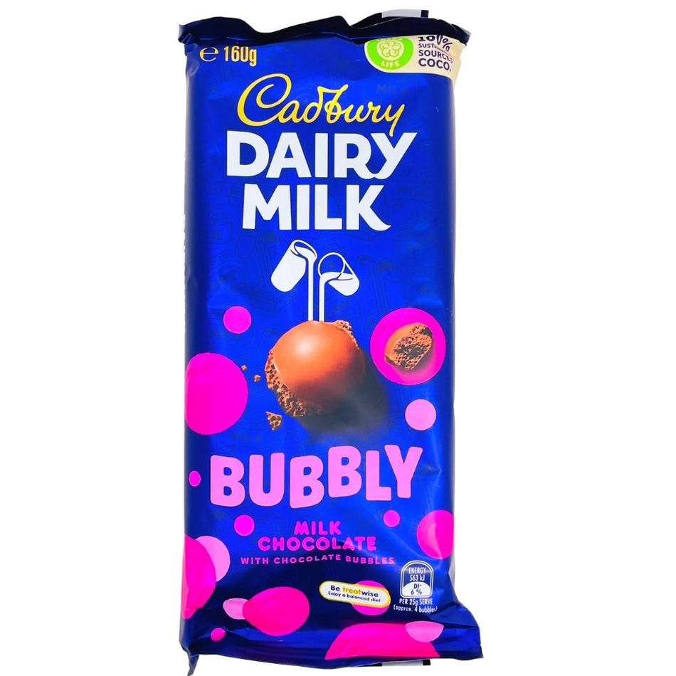 Australian Cadbury Dairy Milk Bubbly  Block - 160g