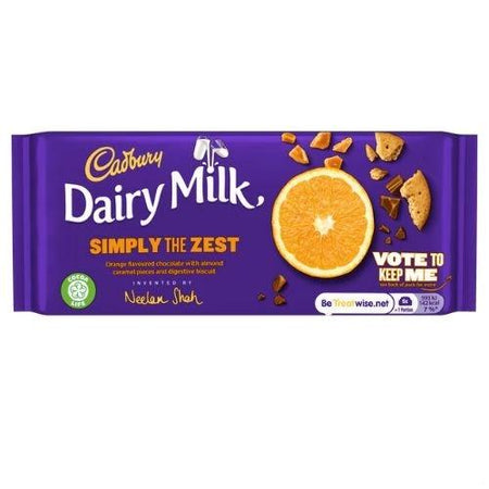 Cadbury Dairy Milk Simply The Zest-UK British Chocolate Bars