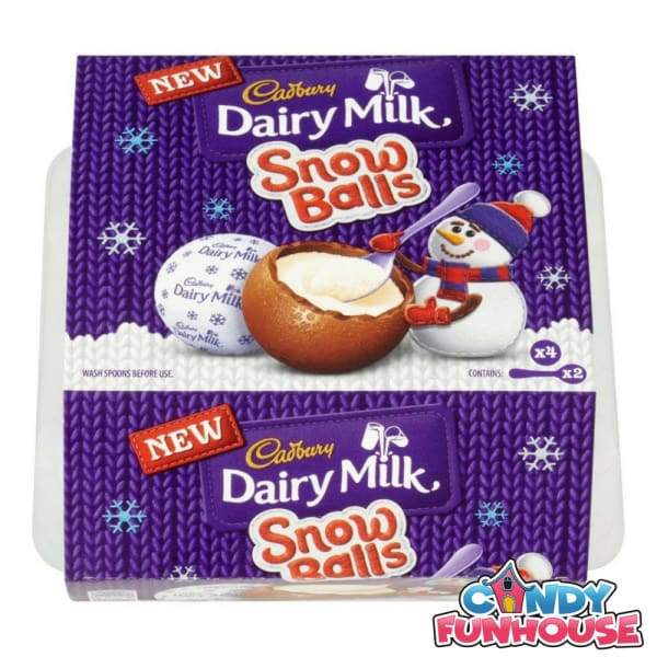 Cadbury Dairy Milk Snow Balls 4 Pack Cadbury 130g - British Cadbury Christmas Candy New Candy Novelty