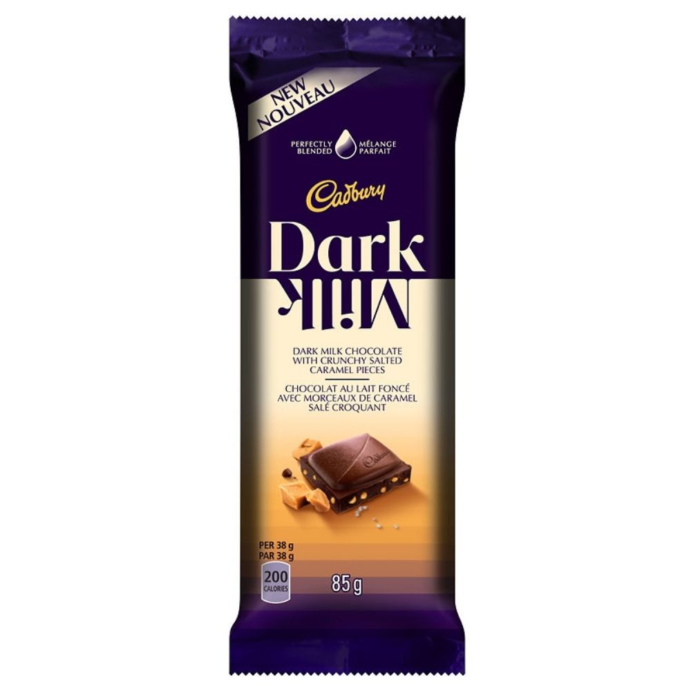 Cadbury Dark Milk Chocolate Bars-Salted Caramel - 85g