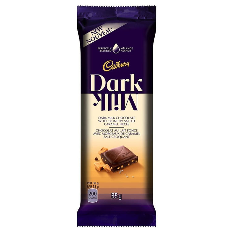 Cadbury Dark Milk Chocolate Bars Salted Caramel 85g Candy Funhouse Ca