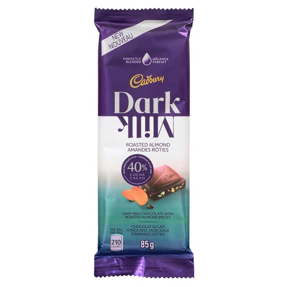 Cadbury Dark Milk Roasted Almond Chocolate Bars-85 g