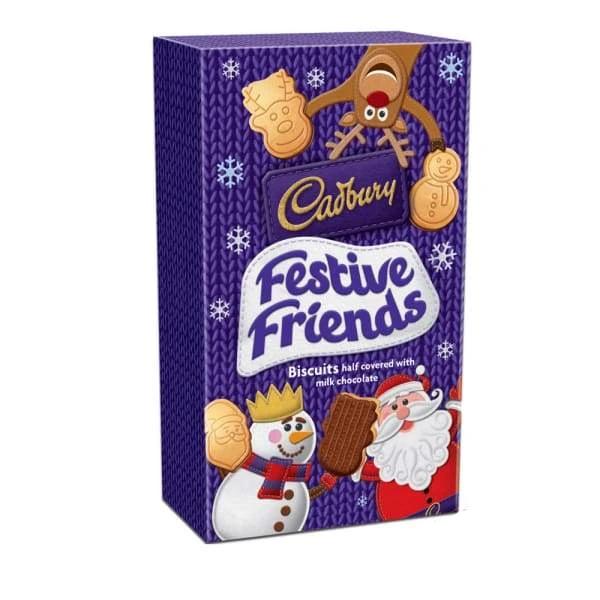 Cadbury Festive Friends Biscuits UK Cadbury 160g - Cadbury Christmas Candy Colour_Purple Type_Chocolate Type_Cookies