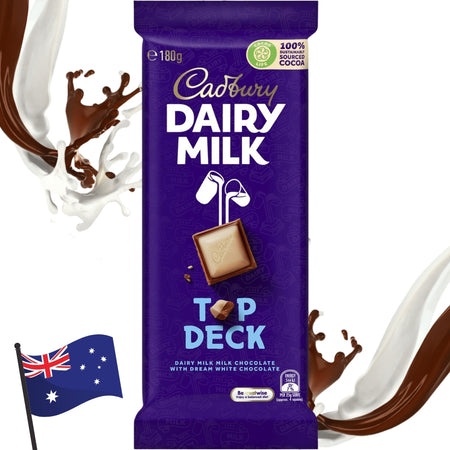 Cadbury Chocolate Top Deck (Aus) - 180g Australian chocolate milky top  white 