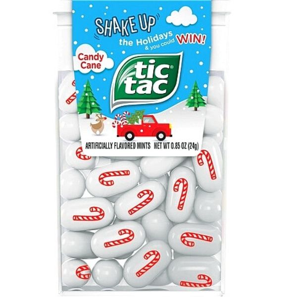 Tic Tac Candy Cane peppermint flavour special edition christmas holiday 2020 treats mints candies candy stocking stuffer 