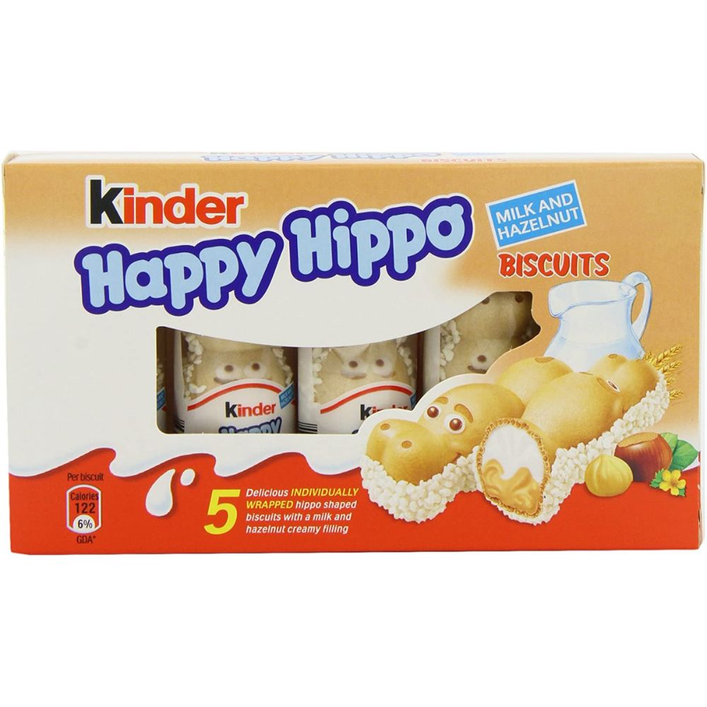 Kinder Happy Hippos Biscuits Milk and Hazelnut 103.5g