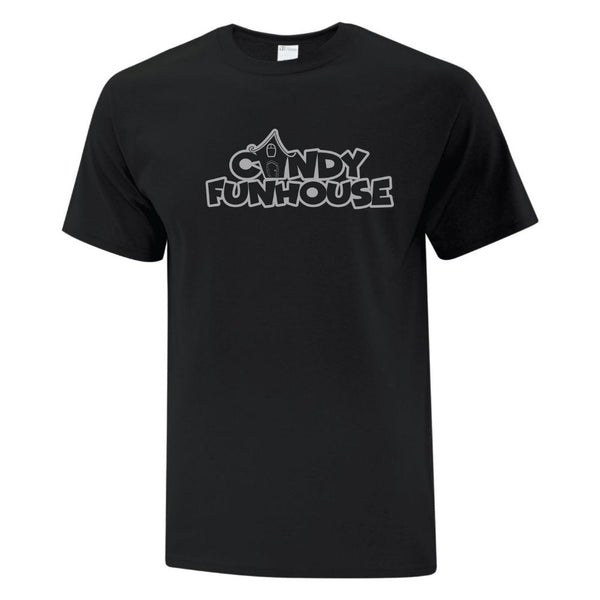 Black T-Shirt - Silver CandyFunhouse Logo