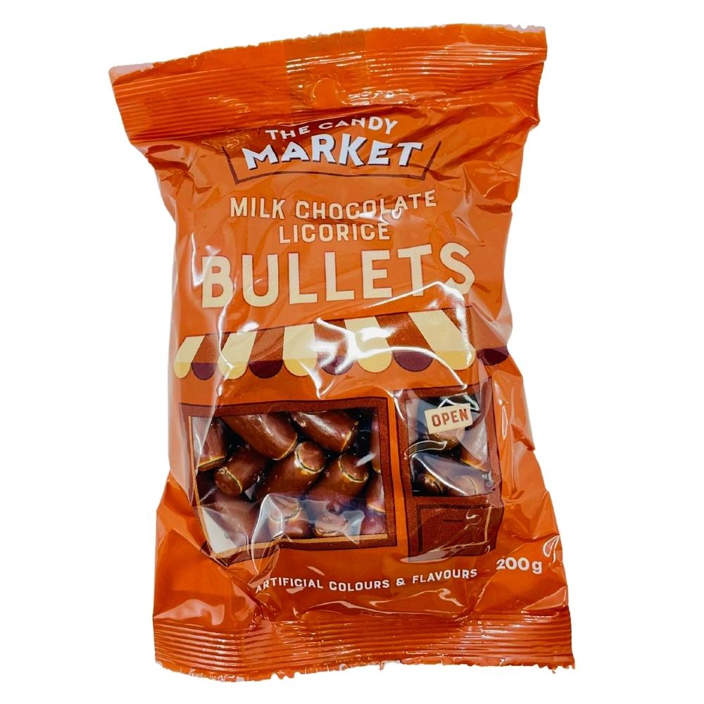 Candy Market Milk Chocolate Licorice Bullets - 200g (aus)