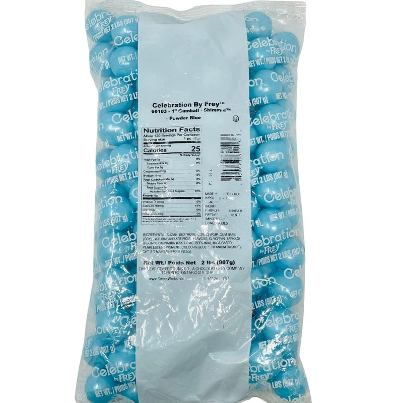 Celebration by Frey Sixlets 1" Gumball Powder Blue 907 g Candy Funhouse Online Candy Shop