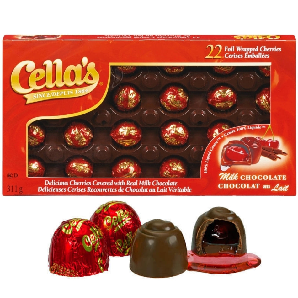 Valentine Cella's Milk Chocolate Cherries Gift Box (22pc) - 311g