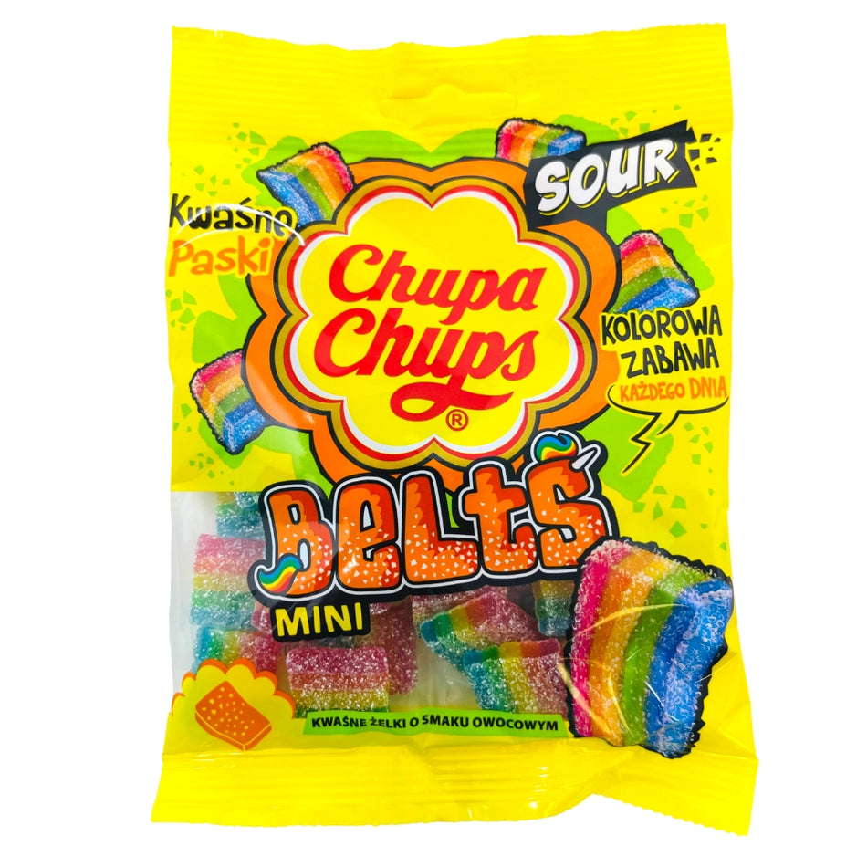 Chupa Chups Mini Belts Sour - 90g -  Sour Belts Candy from Chupa Chups