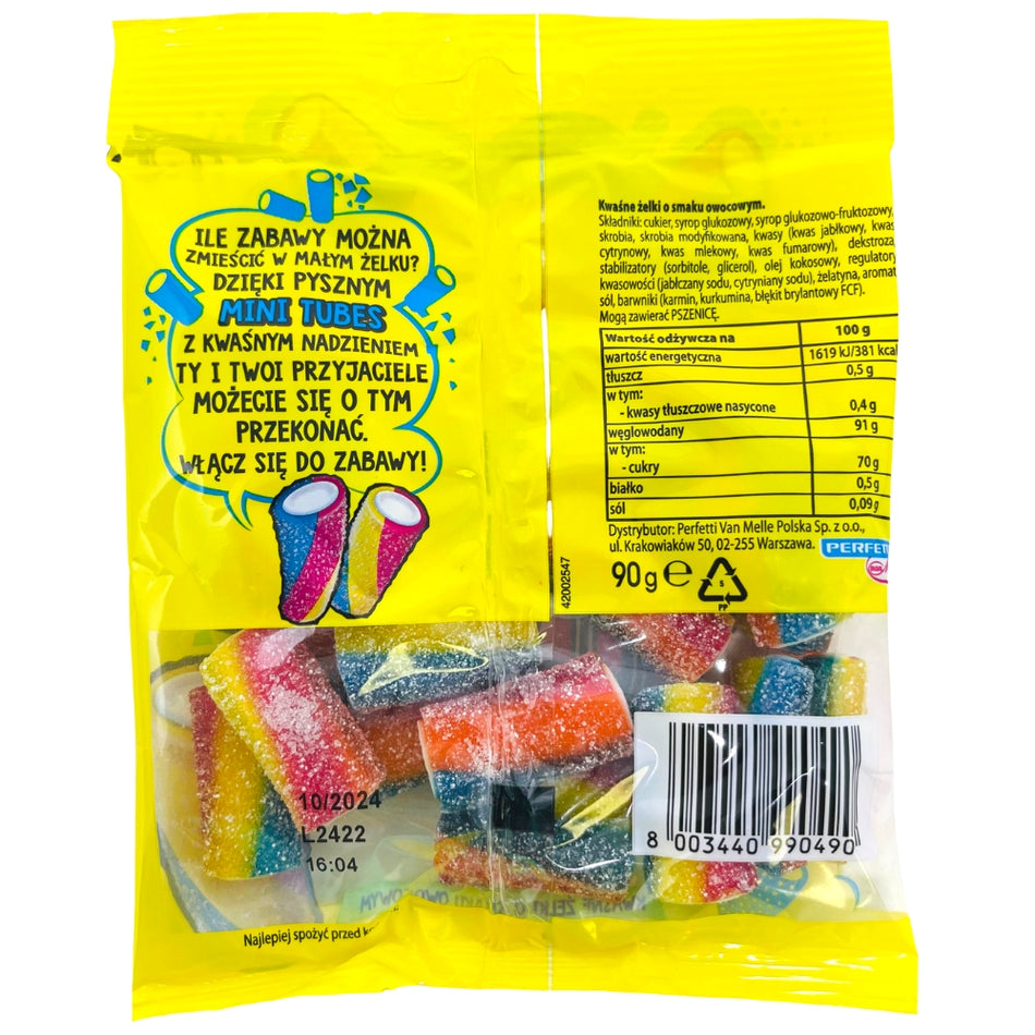 Chupa Chups Mini Tubes Sour - 90g - Sour Candies - Nutrition Facts - Ingredients