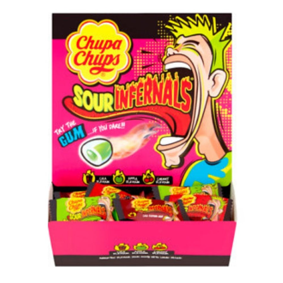 Chupa Chups Sour Infernal Gum British Candy