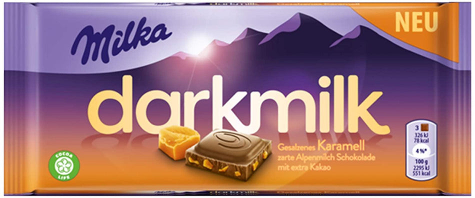 Milka DarkMilk Salted Caramel Chocolate Bar - 85 g