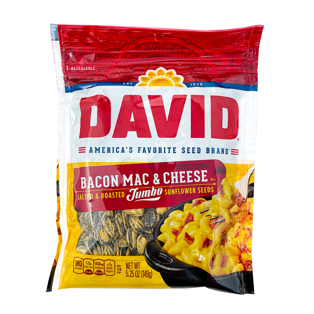 DAVID Bacon Mac & Cheese Jumbo Sunflower Seeds - 149g