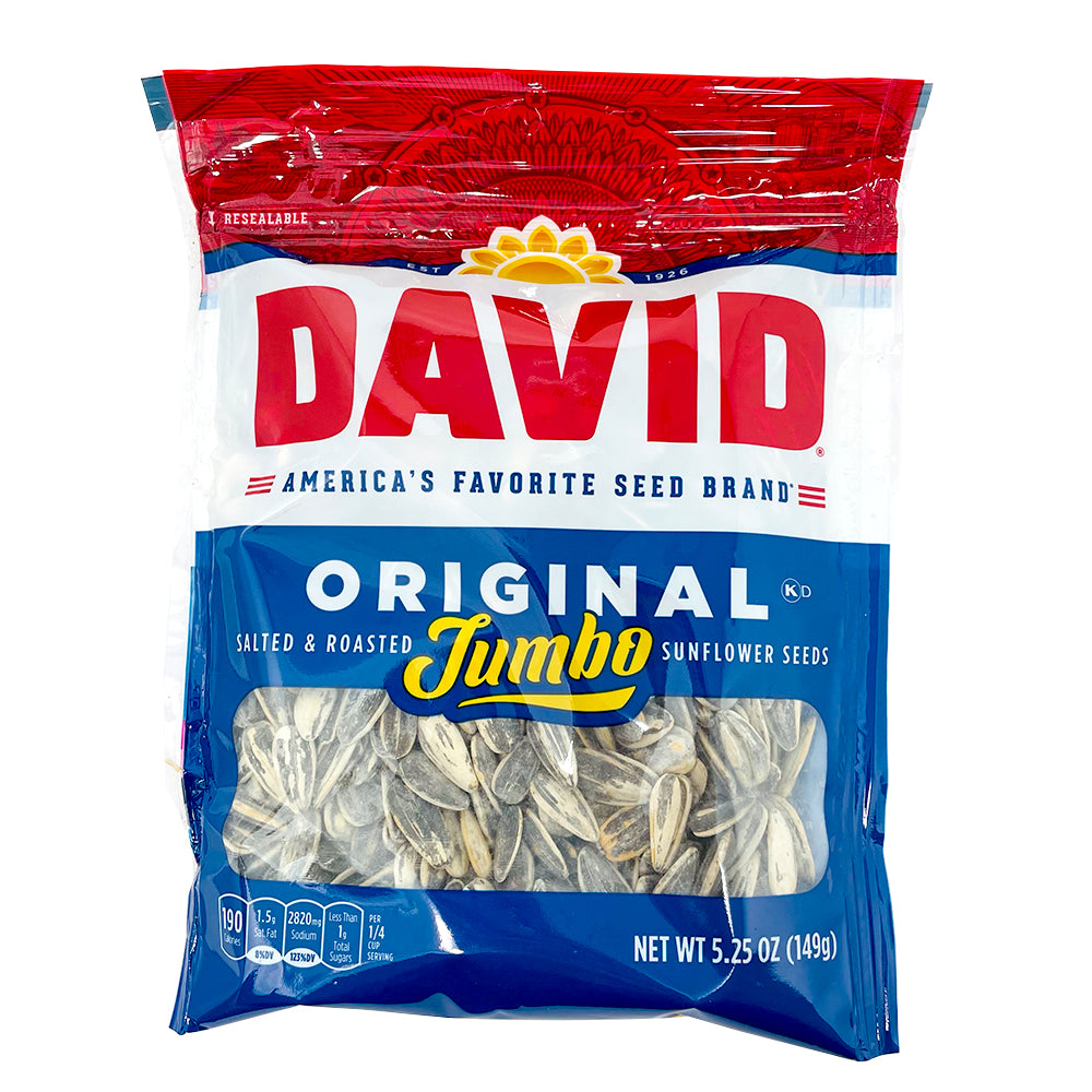 David Original Jumbo Sunflower Seeds | Salted-Roasted