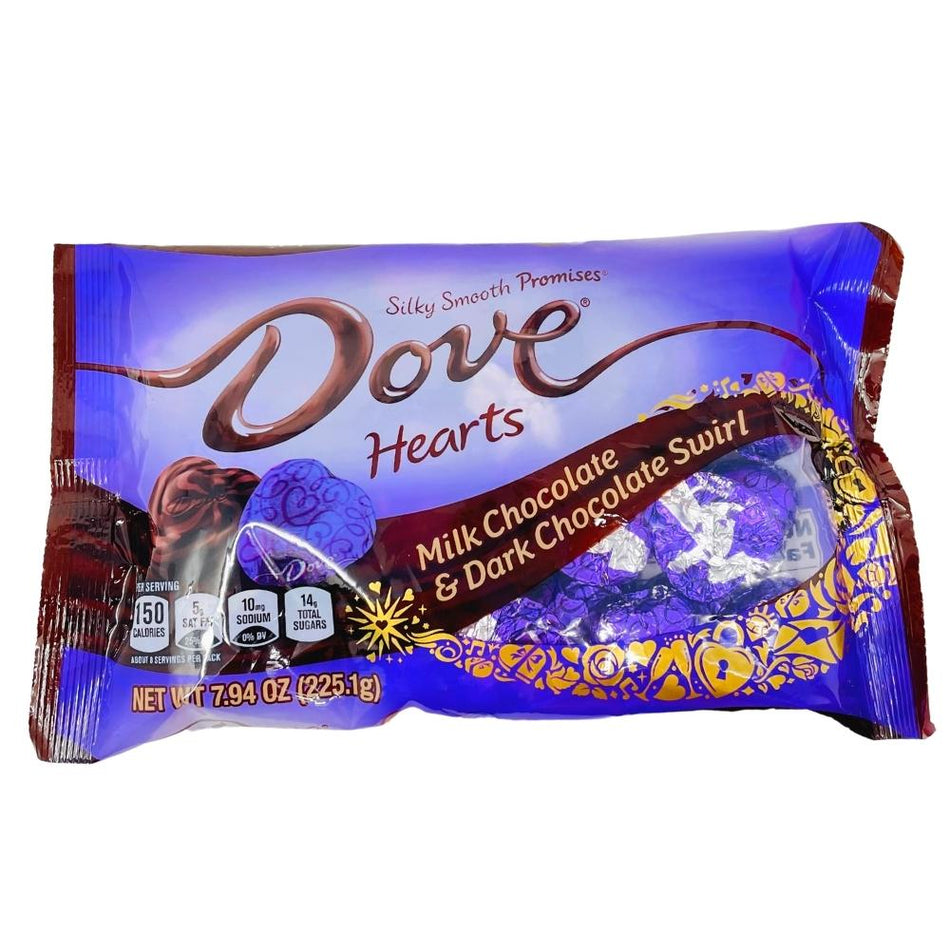 Valentines Dove Milk & Dark Chocolate Swirl Hearts - 7.94oz